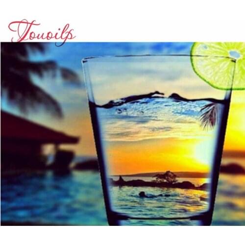 Diamant peinture paysage 5D bricolage point de croix Kit cristal mosaïque broderie mer plein carré strass décoration de la mais