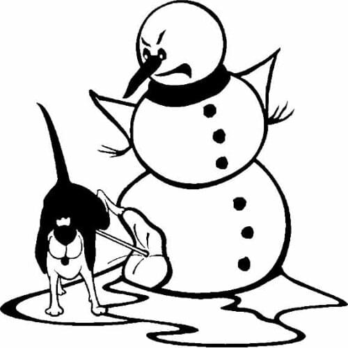 Angry Snowman Christmas Sticker High Quality Car Window Decoration Personality PVC Waterproof Decal Black/White, 19cm*19cm