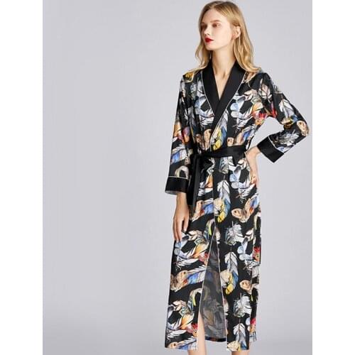 Satin Robes for Brides Wedding Robe Sleepwear Silk Pijama Casual Bathrobe Animal Rayon Long Nightgown Women Kimono