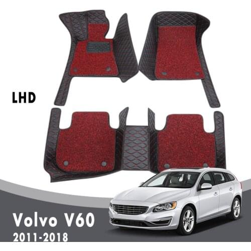 Car Floor Mats For Volvo V60 2018 2017 2016 2015 2014 2013 2012 2011 Carpets Luxury Double Layer Wire Loop Interior Custom Rugs