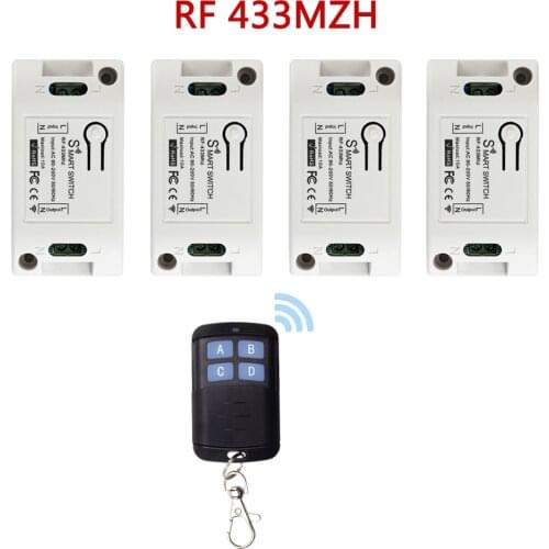 QIACHIP 433Mhz AC 110V 220V Wireless Switch 1 CH Remote Control Switch RF Relay Receiver Module For Light Garage Door Opener