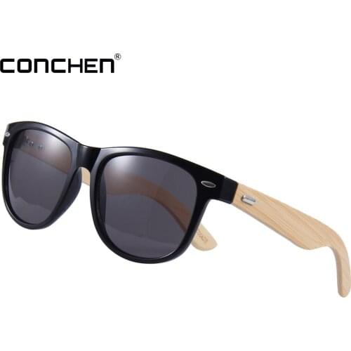 CONCHEN Bamboo Sun Glasses for Men Original Wooden Sunglasses Women Brand Designer UV400 High Quality Custom Logo Dropshipping