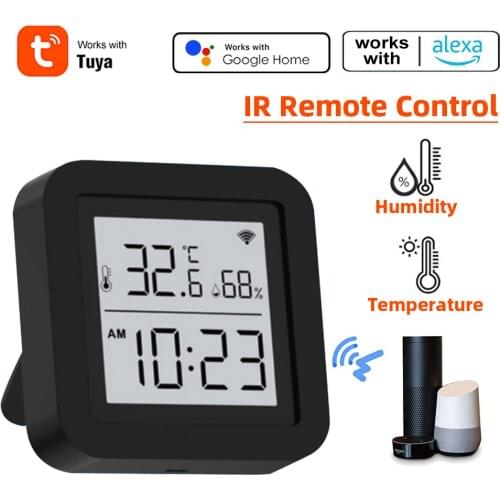 Tuya WIFI Temperature Humidity Sensor & IR Remote Control Smart Home LCD Detector Thermometer For TV Switch Alexa Google Home