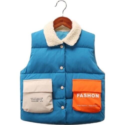 Baby Girls Vests Jacket Winter Boys Cartoon Coat Children Tops Clothes Autumn Down Jackets 2-6 Year Kids Fashion Vests Unisex
