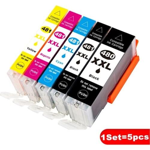 For Canon PGI-480XXL CLI-481XXL PIXMA TS6140 TR7540 TR8540(five colors) TS8140 Printer Compatible Ink Cartridge 480 481