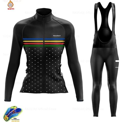 Cycling Jersey 2020 Pro Team Raudax Road Bike Winter Cycling Clothing MTB Cycling Bib Pants Men Ropa Ciclismo Thermal Fleece