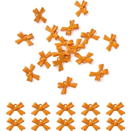 20 pcs Spray Painted Enamel Pendants Bowknot Multi-Color 10x15x3mm for DIY Jewelry Making Bracelet Necklace