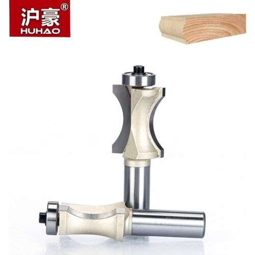 HUHAO 1pc 1/2 Inch Shank Half Round Bit 2 Flute Endmill Router Bits for Wood With Bearing Woodworking Tool Milling Cutter