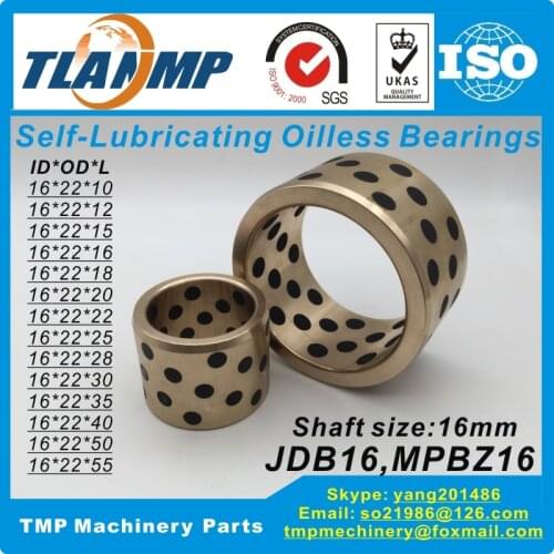 JDB1610/1612/1615/1616/1620/1625/1630/1635/1640 graphite Copper Bushings, MPBZ16-10/12/15/16/18/20/25/30/35/40 Oil Free Bearings