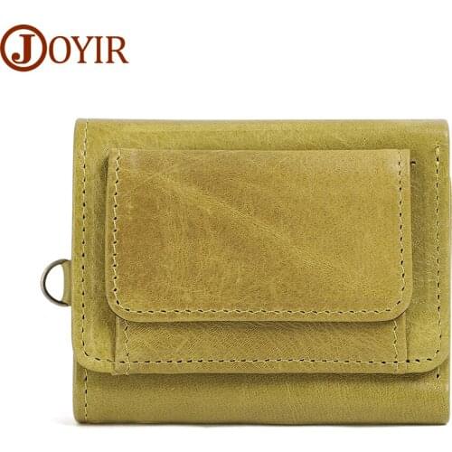 JOYIR Genuine Leather Women Female Wallets Coin Purse Girls Small Money Bag Credit Card Holder Wallets Short Purse Rfid