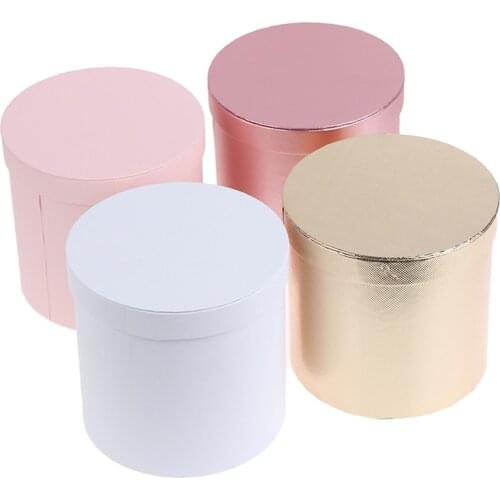 Round Floral Boxes Women Flower Packaging Paper Bag With Lid For Florist Bouquet Flower Packaging Box Gift Party Storage Boxes