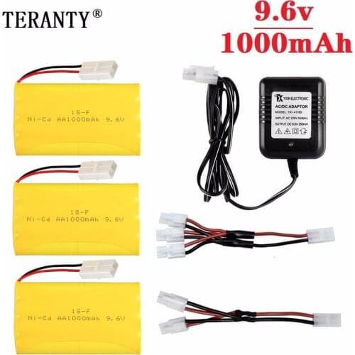H Model ) Ni-CD 9.6v 1000mah Battery + USB Charger For Rc toys Car Tank Train Robot Boat Gun AA 9.6v Rechargeable Battery Pack