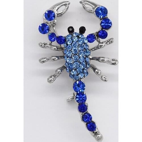 12pcs/lot Wholesale Fashion Brooch Rhinestone Scorpion Pin brooches in 6 colors C101316