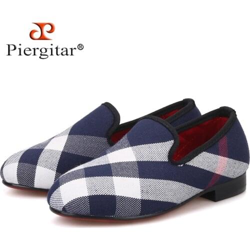 Piergitar same Men loafers design Children Flats red cotton comfortably insole Parental Shoes Party and birthday kids loafers