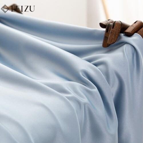 Soft Polyester Navy Satin Wedding Dress Fabric By Meters Designer Sewing Material Home Textile Curtain Cloth Dec 50*150cm TJ1592