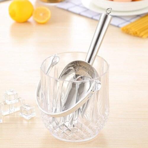 Stainless Steel Ice-Cube Scoop For Ice Bucket Multifunctional Bar Tools Tea Coffee Bean Scoop 8 Inch