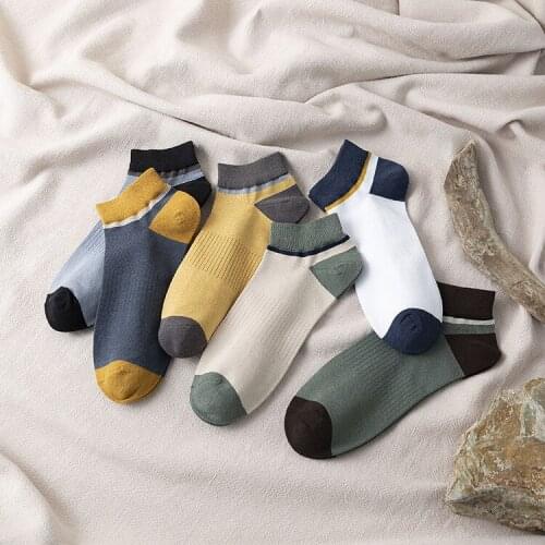New quality mens socks casual ethnic style socks striped cotton boat socks in tube retro mens shallow mouth socks