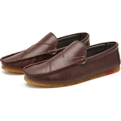 2021 Summer Autumn New Fashion Boat Shoes for Man Breathable Slip-on Shallow Leather Casual Shoes Wear-resisting for Daily