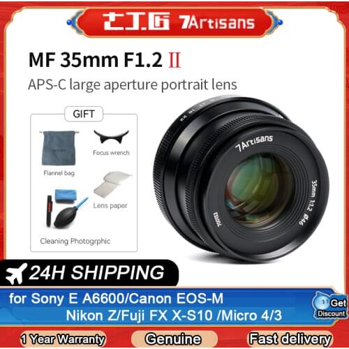 7Artisans MF35mm F1.2II Large Aperture Prime Lens For Sony E/Fuji/M43/ Canon Eos-m/Nikon Z Mount Micro-Single Camera A6500 M100