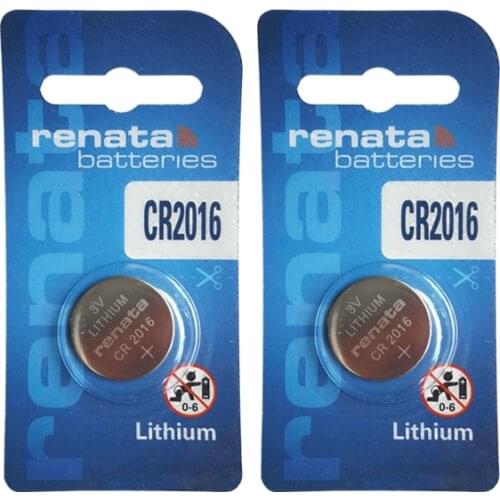 Original Renata 2pcs CR2016 3V Lithium Button Battery DL2016 LM2016 BR2016 Batteries For Watches