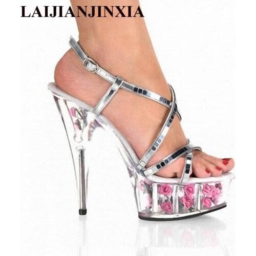 LAIJIANJINXIA Sexy 15 CM High-Heeled Sandals Nightclub Dance Shoes Pole Dancing Shoes Model High Heels Womens Shoes