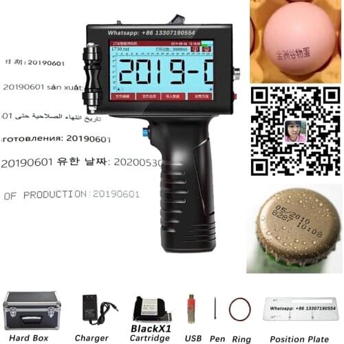 Plastic bottle bag cable wire tube egg stainless steel cloth fibre Uneven arc surface 12.7mm hand jet handheld printer