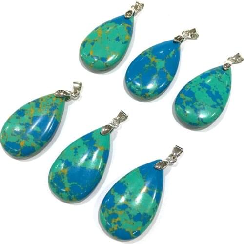 Charms Drop Shape Synthetic Turquoises Pendant for Jewelry Making DIY Necklace Earrings for Women Accessories Size 20x35mm