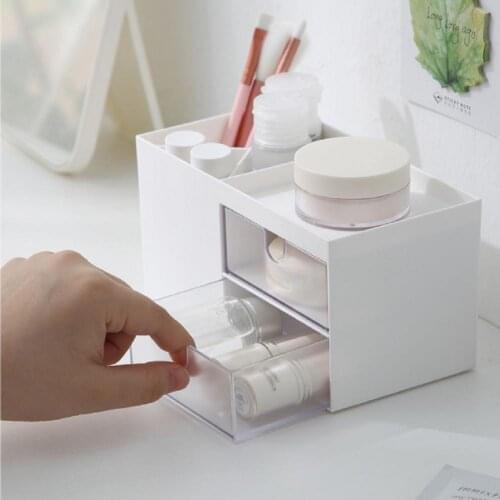Table Storage Useful Desktop Sundries Storage Box Plastic Makeup Drawer Visible Drawer for Bed Room