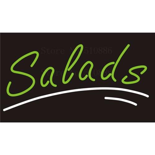 Custom NEON Sign Board Cafe salads Ideas Glass Tube Beer Pub Bar Club Display Store Shop Light Signboard Signage Signs 17*14"