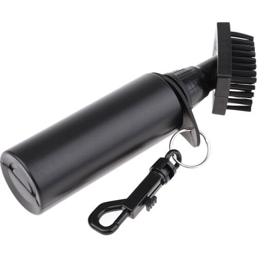 Protable Golf Club Ball Brush,Plastic Cleaning Brush, Golf Cleaner with Water Bottle, Self-Contained Water Brush - Black