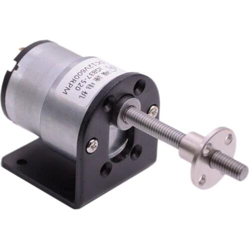 37mm gear reducer motor JGB37-520 threaded screw shaft DC12V24V with bracket screw M6 flange coupling 50mm long axis smart home