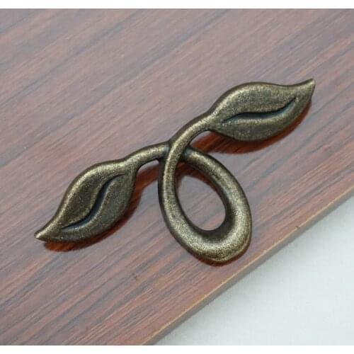 2" Dresser Pull Drawer Pulls Handles Knob Antique Bronze Black Rustic Kitchen Cabinet Knobs Handle Unique Leaf Furniture 50mm