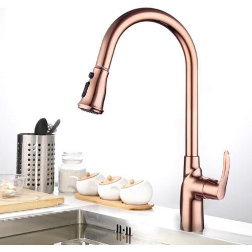Solid Brass copper kitchen sink faucet Pull out Cold hot water kitchen faucet Single hole Single handle,Good Quality faucet