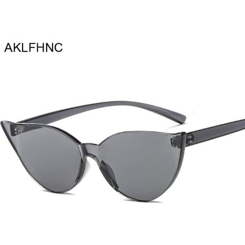 Cute Sexy Retro Cat Eye Sunglasses Women Black White Triangle Vintage Sun Glasses For Male Female UV400