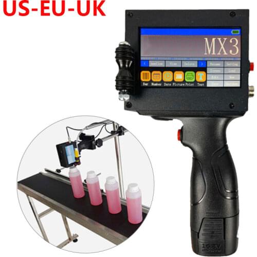 LED Touch Screen Handheld Inkjet Printer Intelligent USB Production Date Food Packaging Code Machine Printing Code Batch Number