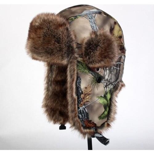 Outdoor Waterproof Breathable Keep Warm Wind Warm Ski Hunting Protective Ear Hat High Quality Tree Camouflage Tactical Army Cap