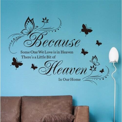 Theres A Little Bit Of Heaven In Our Home Quotes Wall Stickers Christian Bedroom Home Decoration Vinyl Decal Quotes Mural Art