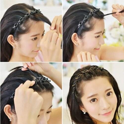 Hair Clips for Women Black Braider Hair Clip Burst Pin Hairdo Bring Hair Hoop Multi-storey Wisp Air Weave Head Hoop Styling Tool