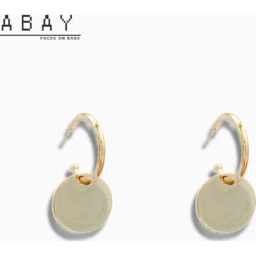 2020 New Round Piece Circle Pendant Earrings Women Simple Retro Versatile Geometric Temperament Sequins High Quality Earrings