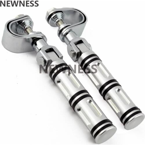 1-1 1/4" 32MM Chrome Motorcycle Highway Foot Pegs Clamp Engine Crash Bar Engine Guard Footrest Mount For Harley Chopper Bobber