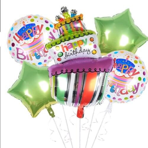 10 pack Happy Birthday Cake Shape Foil Ballons Party Supplies Birthday Party Decorations