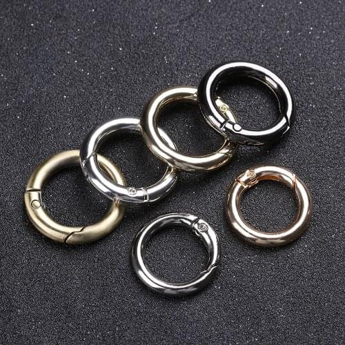 2pcs 1-5cm Zinc Alloy Plated Gate Spring Oval /O-Ring Buckles Clips Carabiner Purses Handbags Push Trigger Snap Hooks Carabiner