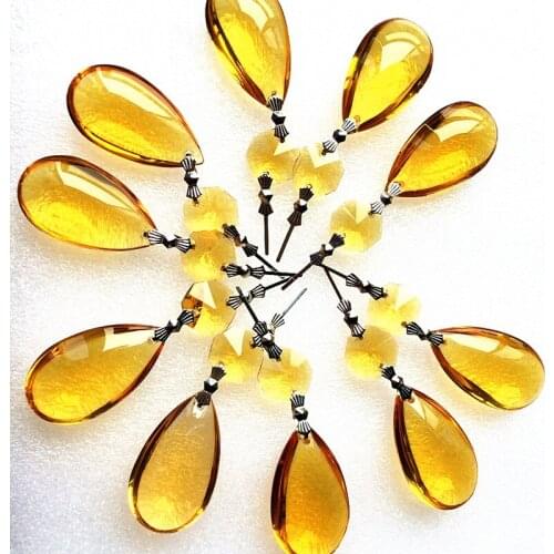 20PCS/lot, 75CMM Gold Garland Strands Crystal Cake accessories, Crystal Wedding Party Decoration, Glass chandelier pendants