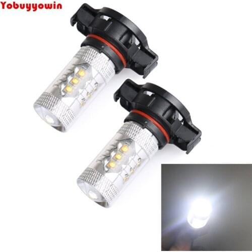 2x 80W Super Bright White H16 16-SMD Projection LED Fog Light DRL Daytime Running Light Bulbs For Car