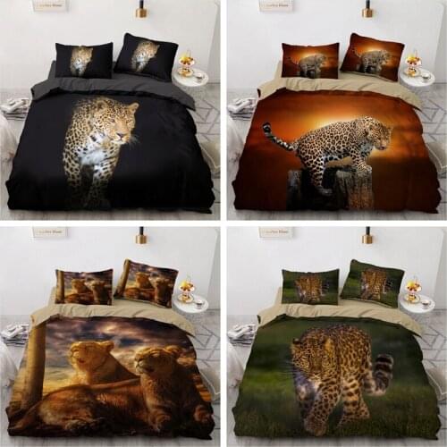 3D Black leopard Concise Style Bedding Set Duvet Cover Sets Bed Linen Single Full Double Queen King Size Quilt Covers Bedclothes