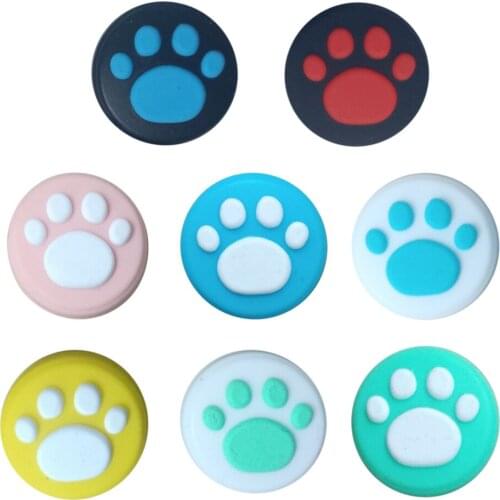 4pcs Random Color Cute Cat Paw Thumb Grips for PlayStation 5 4 3 Xbox 360 One Controller Stick Protective Caps Thumbstick Covers
