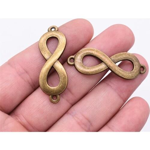 41*14mm 6pcs Antique Bronze Plated Infinite Connector Charms Pendant For DIY Necklace Bracelet Jewelry Accessories