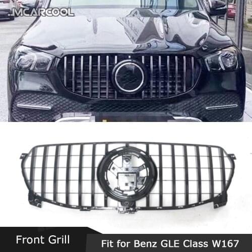 ABS Material Front Grill for Mercedes Benz GLE Class W167 GLE300 350 SUV 4MATIC SUV 2020 + Auto Car Decoration