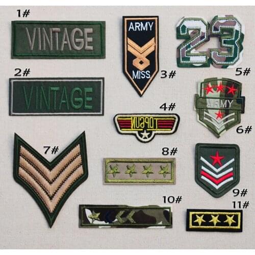 Army Green Camouflage Embroidered Sticker Badge Patch Pants Applique Badge Denim Clothes Decorative Iion on Patch