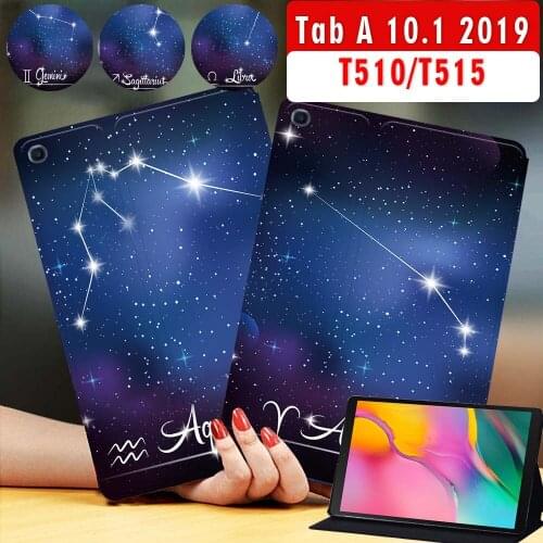 Tablet Case for Samsung Galaxy Tab A 10.1 inch 2019 T510/T515 Anti-Drop Bracket Leather Tablet Case + Free Stylus